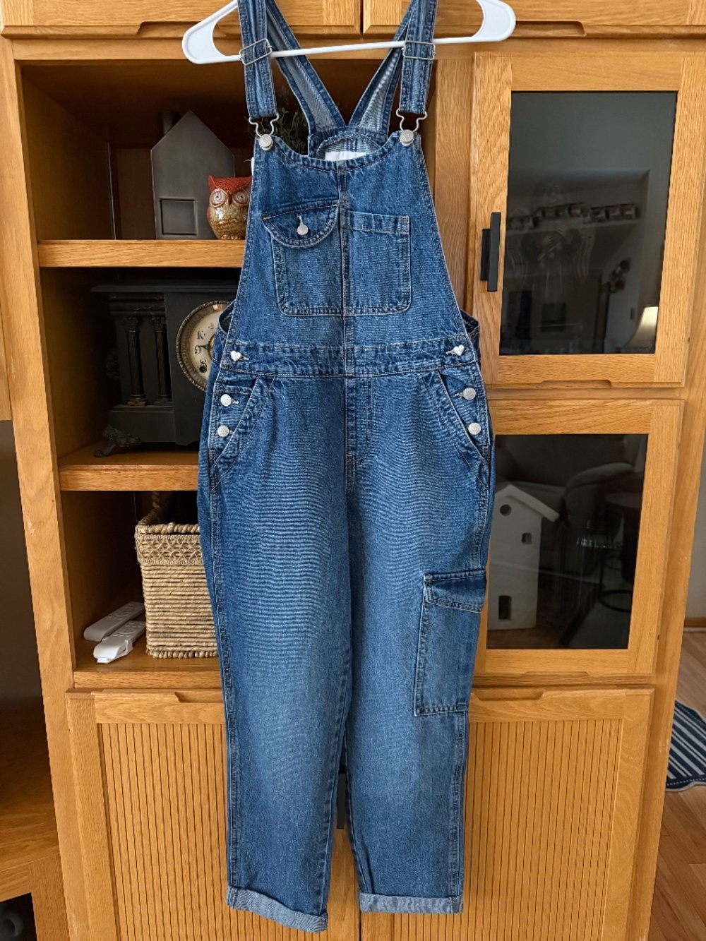 Celebrity Pink Women's Boyfriend Cuffed Denim Overall, XS